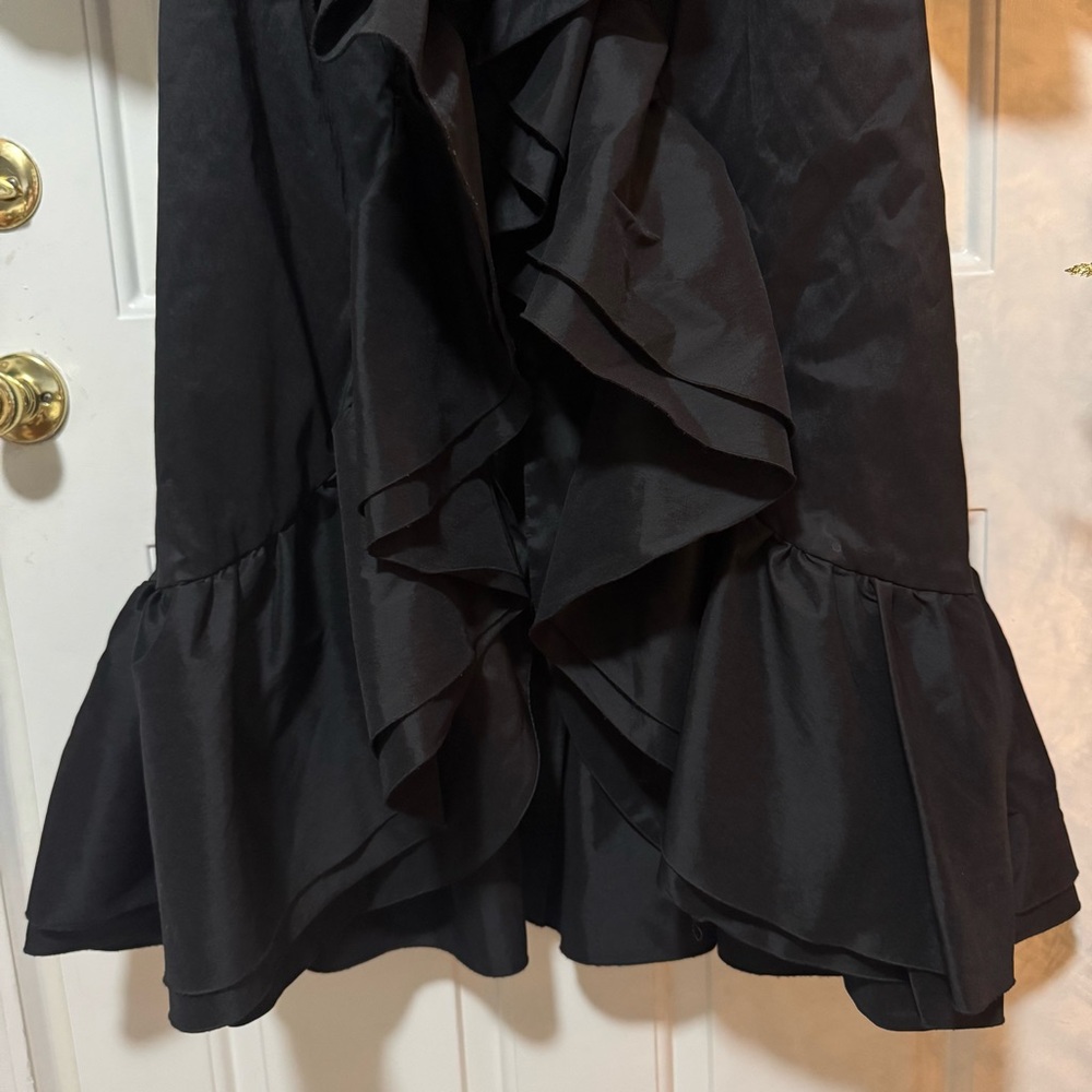 NWT SAMUEL DONG DRAMATIC STRETCH EXTRAVAGANT RUFFLE COAT DRESS Black Size Small - Picture 5 of 9